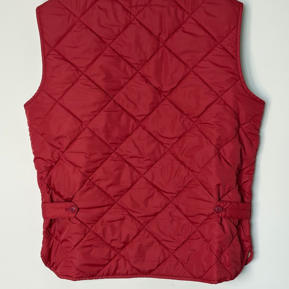 Women’s JCrew authentic outerwear red quilted vest medium - Picture 3 of 5